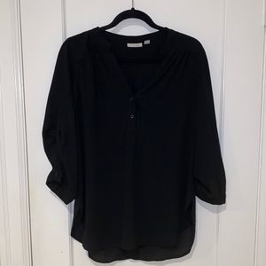 HALOGEN BLACK CHIFFON BLOUSE - size small